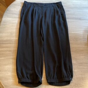 Eileen Fisher Black Silk Georgette Pants XS
